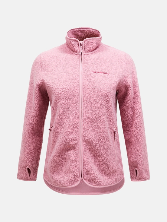 Pink Women Peak Performance Pile Zip Fleece Jacket | US-APEBL5198