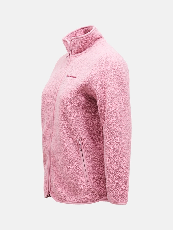 Pink Women Peak Performance Pile Zip Fleece Jacket | US-APEBL5198