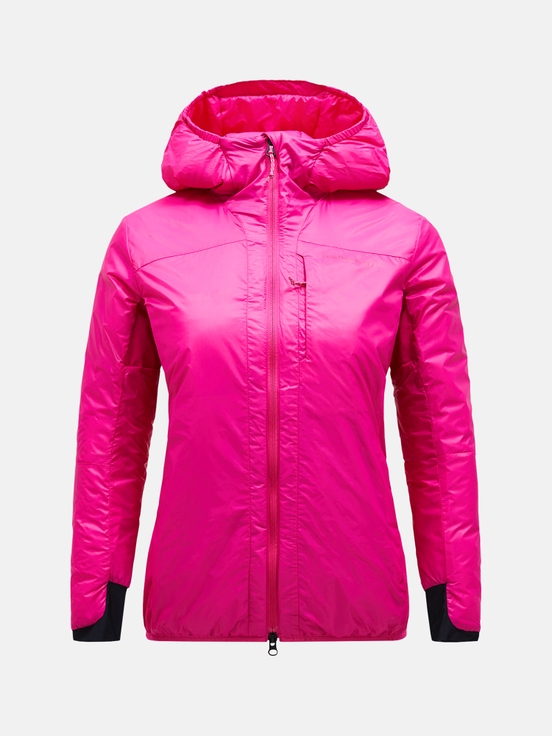 Pink Women Peak Performance Radiance Hood Winter Jacket | US-WTPAG7326