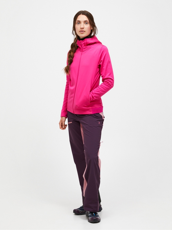 Pink Women Peak Performance Rider Tech Zip Hood Midlayers | US-KUDRP5361