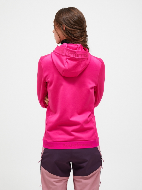 Pink Women Peak Performance Rider Tech Zip Hood Midlayers | US-KUDRP5361