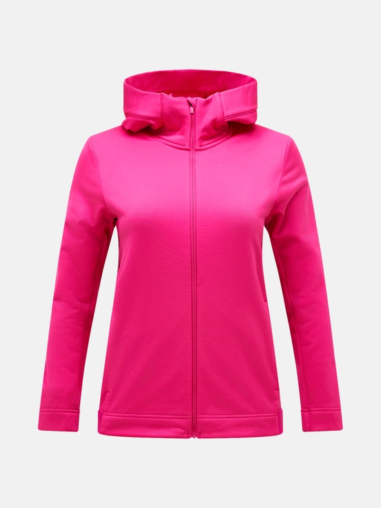 Pink Women Peak Performance Rider Tech Zip Hood Midlayers | US-KUDRP5361