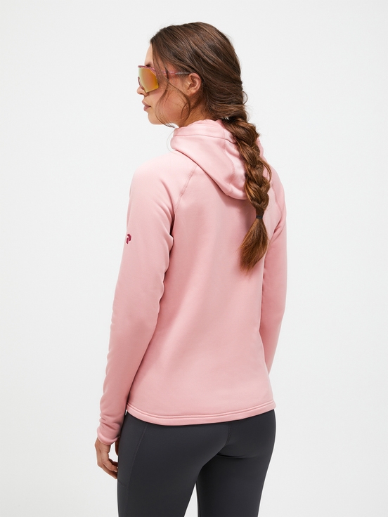 Rose Women Peak Performance Chill Light Zip Hood Midlayers | US-KGVCJ9162