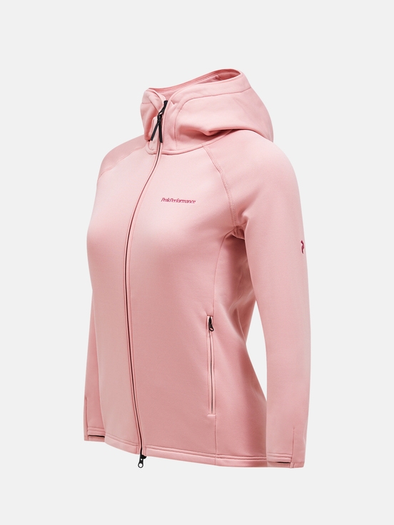 Rose Women Peak Performance Chill Light Zip Hood Midlayers | US-KGVCJ9162