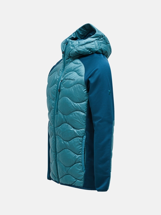 Turquoise Men Peak Performance Helium Hybrid Hood Down Jacket | US-PFHKW2635