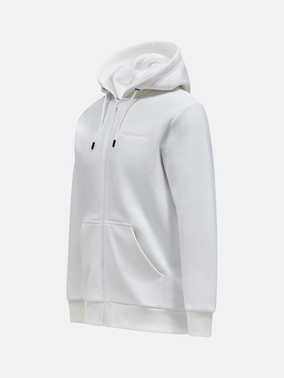 White Men Peak Performance Original Small Logo Zip Hoodie | US-ZSTKV5412