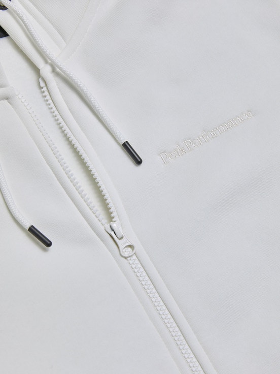 White Men Peak Performance Original Small Logo Zip Hoodie | US-ZSTKV5412