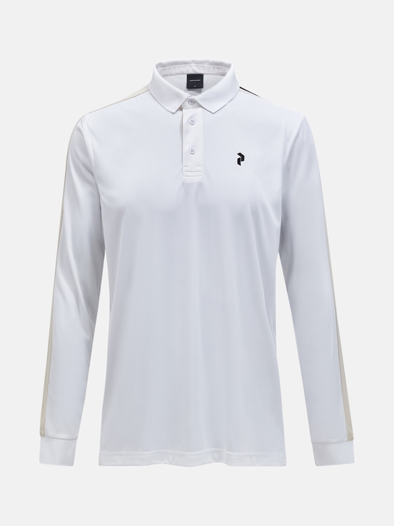 White Men Peak Performance Player Longsleeve Polo Shirts | US-SOJPX4659