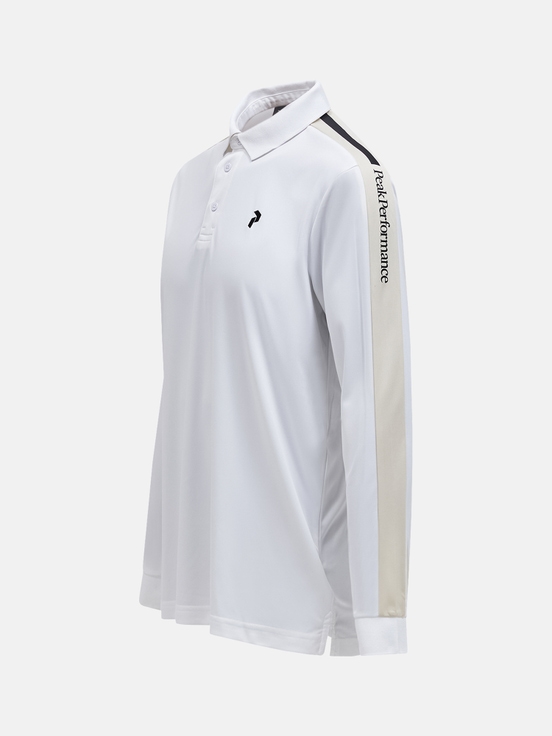 White Men Peak Performance Player Longsleeve Polo Shirts | US-SOJPX4659