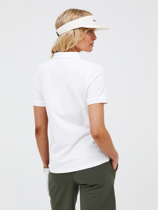 White Women Peak Performance Classic Cotton Polo Shirts | US-KWNDC2640