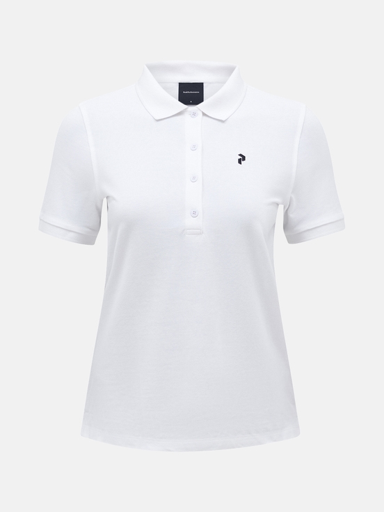 White Women Peak Performance Classic Cotton Polo Shirts | US-KWNDC2640