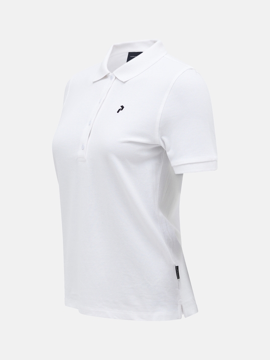 White Women Peak Performance Classic Cotton Polo Shirts | US-KWNDC2640