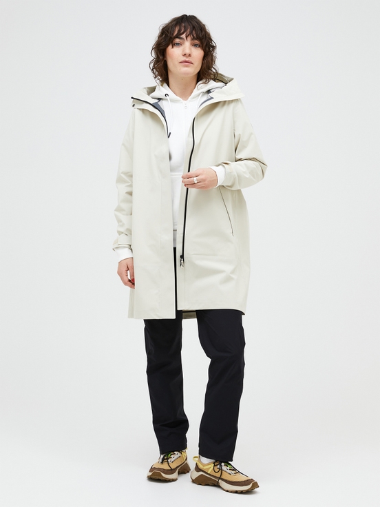 White Women Peak Performance Cloudburst Hipe 2.5l Shell Coat | US-ATZIH6157