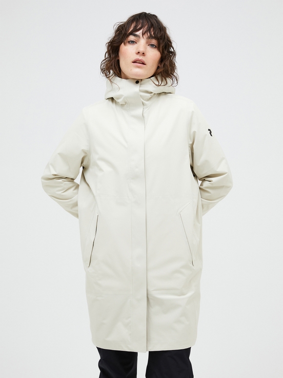 White Women Peak Performance Cloudburst Hipe 2.5l Shell Coat | US-ATZIH6157