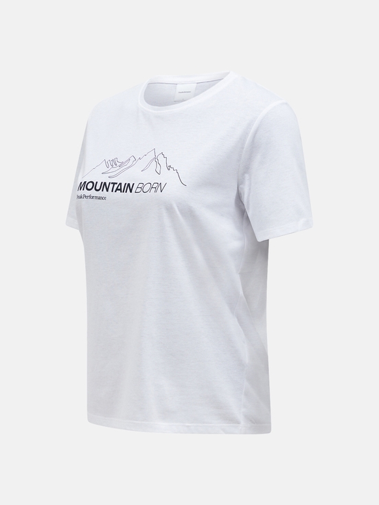 White Women Peak Performance Explore Graphic T-shirt | US-DENOW0861