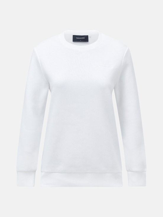 White Women Peak Performance Original Small Logo Crew Sweatshirt | US-PHJVS1240