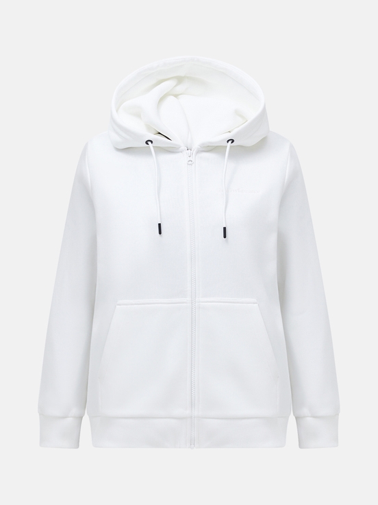 White Women Peak Performance Original Small Logo Zip Hoodie | US-NBFLG8094