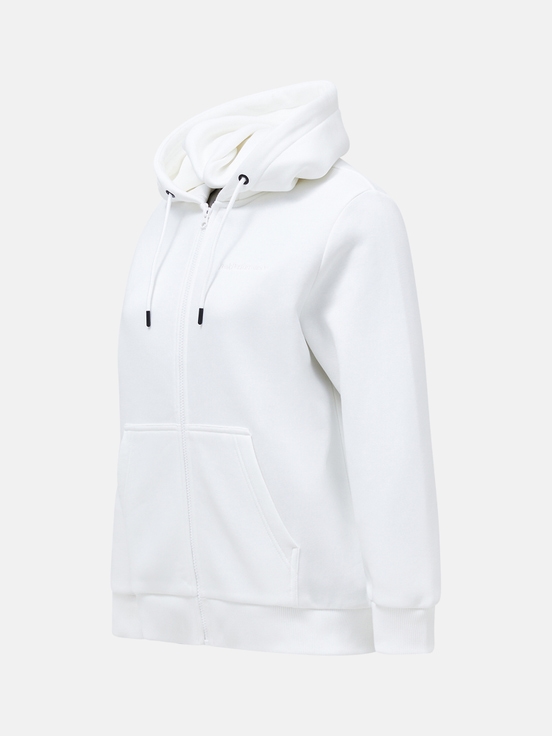 White Women Peak Performance Original Small Logo Zip Hoodie | US-NBFLG8094