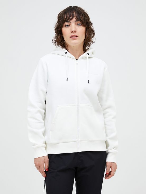 White Women Peak Performance Original Small Logo Zip Hoodie | US-NBFLG8094