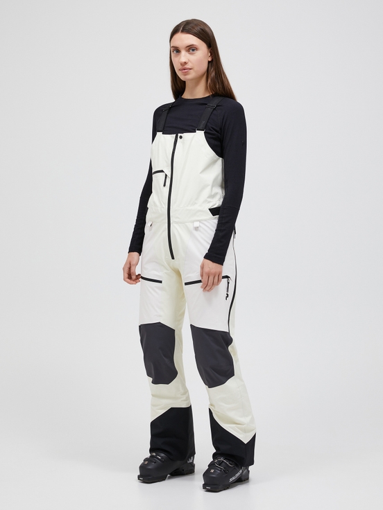 White / Black Women Peak Performance Vertical Gore-tex Pro 3l Shell Bib Pants | US-DLECG7601