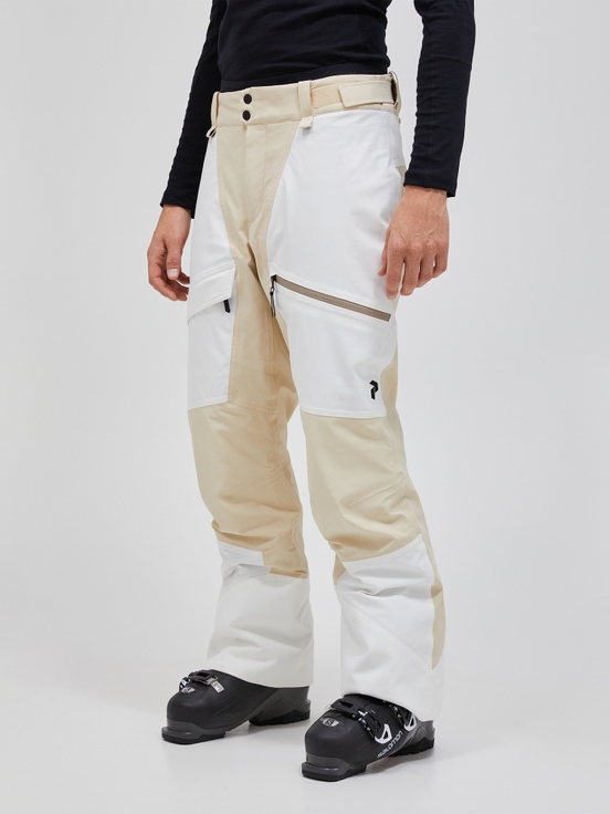 White / Cream Men Peak Performance 2l Insulated Shell Stretch Ski Pants | US-CBFVE7213