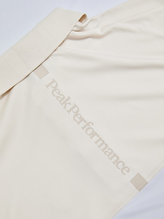 White / Cream Men Peak Performance Player Block Polo Shirts | US-VRQTM0894