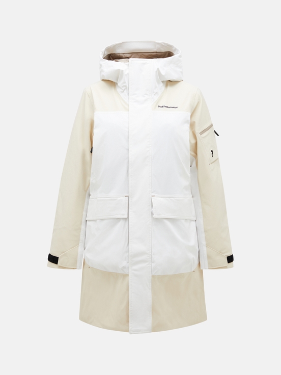 White / Cream Women Peak Performance 2l Insulated Shell Stretch Parka | US-FVEPN9185