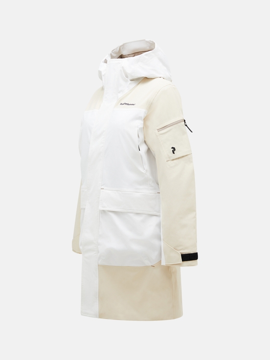 White / Cream Women Peak Performance 2l Insulated Shell Stretch Parka | US-FVEPN9185