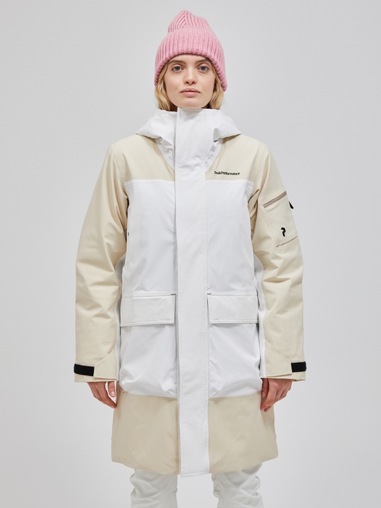 White / Cream Women Peak Performance 2l Insulated Shell Stretch Parka | US-FVEPN9185