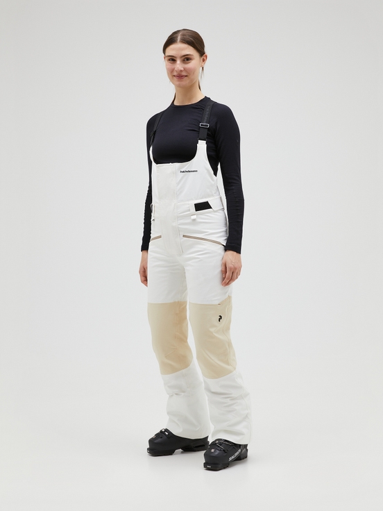 White / Cream Women Peak Performance 2l Insulated Shell Stretch Bib Pants | US-YIUNC0853