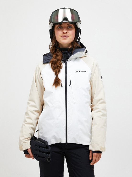 White / Cream Women Peak Performance Insulated 2l Ski Jacket | US-VTEPL3704