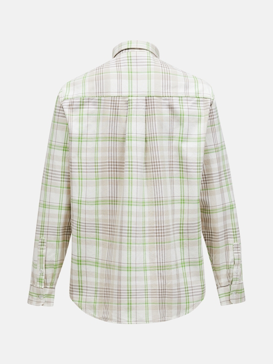 White / Light Green Men Peak Performance Heavy Cotton Shirts | US-WMFAB6149