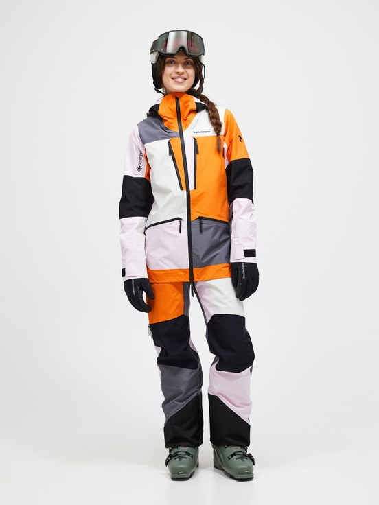 White / Orange Women Peak Performance Vertical Gore-tex Pro Ldn 3l Shell Ski Jacket | US-WCYGP2648