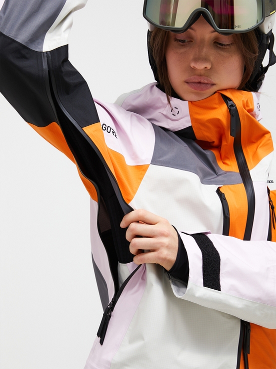 White / Orange Women Peak Performance Vertical Gore-tex Pro Ldn 3l Shell Ski Jacket | US-WCYGP2648