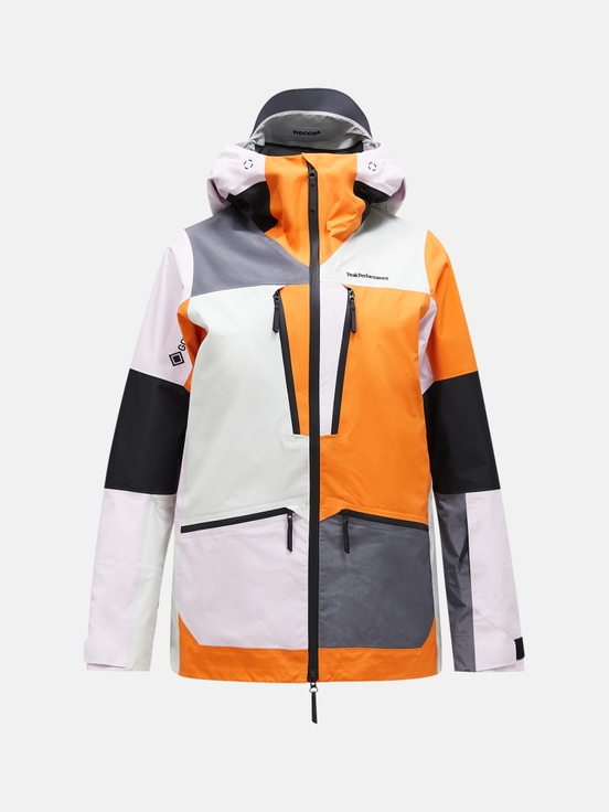 White / Orange Women Peak Performance Vertical Gore-tex Pro Ldn 3l Shell Ski Jacket | US-WCYGP2648