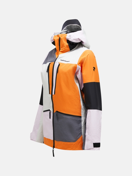 White / Orange Women Peak Performance Vertical Gore-tex Pro Ldn 3l Shell Ski Jacket | US-WCYGP2648