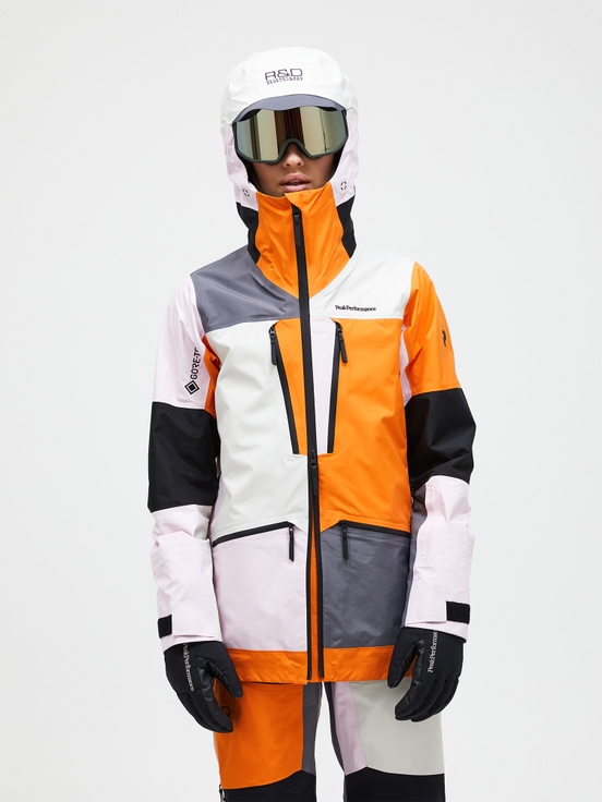 White / Orange Women Peak Performance Vertical Gore-tex Pro Ldn 3l Shell Ski Jacket | US-WCYGP2648