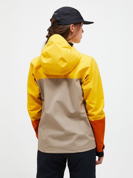 Yellow / Beige / Orange Women Peak Performance Trail Hipe Shell Jacket | US-YJDXK5670