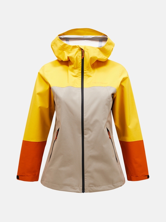 Yellow / Beige / Orange Women Peak Performance Trail Hipe Shell Jacket | US-YJDXK5670