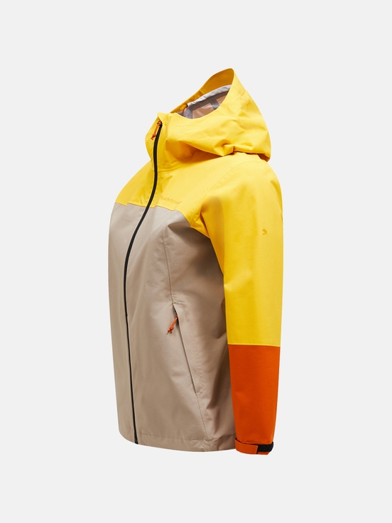 Yellow / Beige / Orange Women Peak Performance Trail Hipe Shell Jacket | US-YJDXK5670